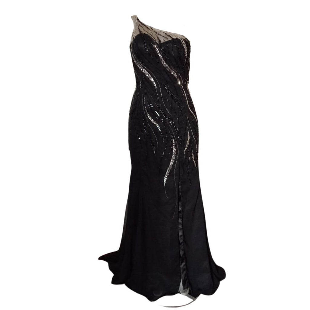 Vestido de fiesta negro con lentejuelas