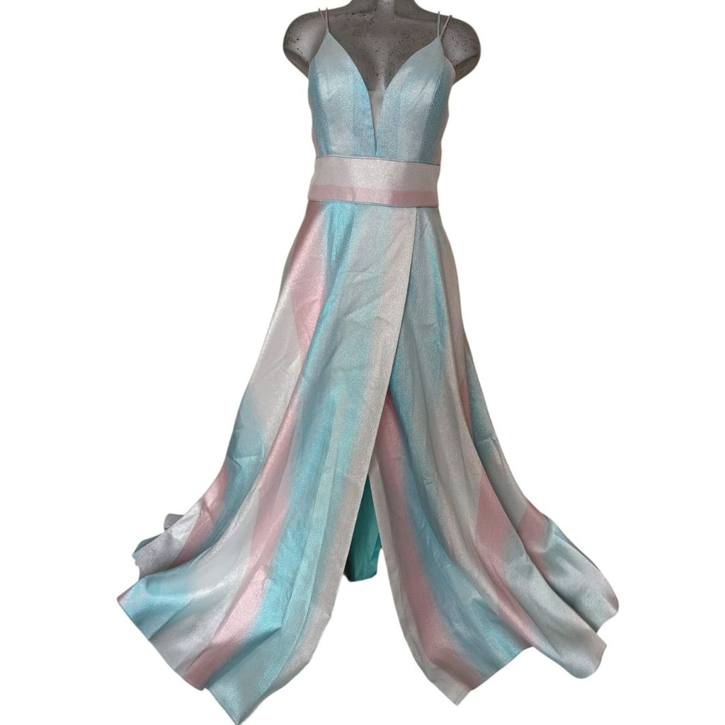 Vestido Multicolor Pastel con Tirantes y Falda Fluida Elegante