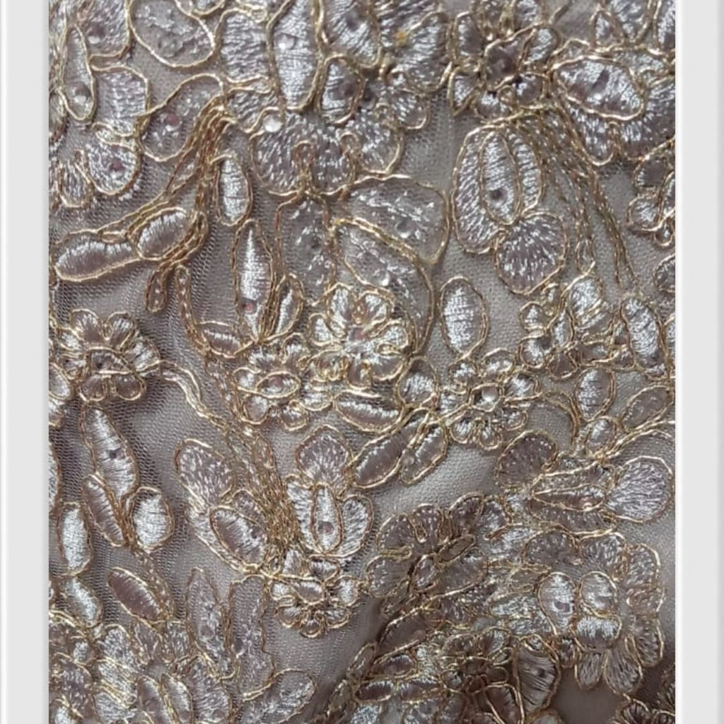 Vestido Rosa Viejo con Encaje y Mangas 3/4 Elegante de Gala