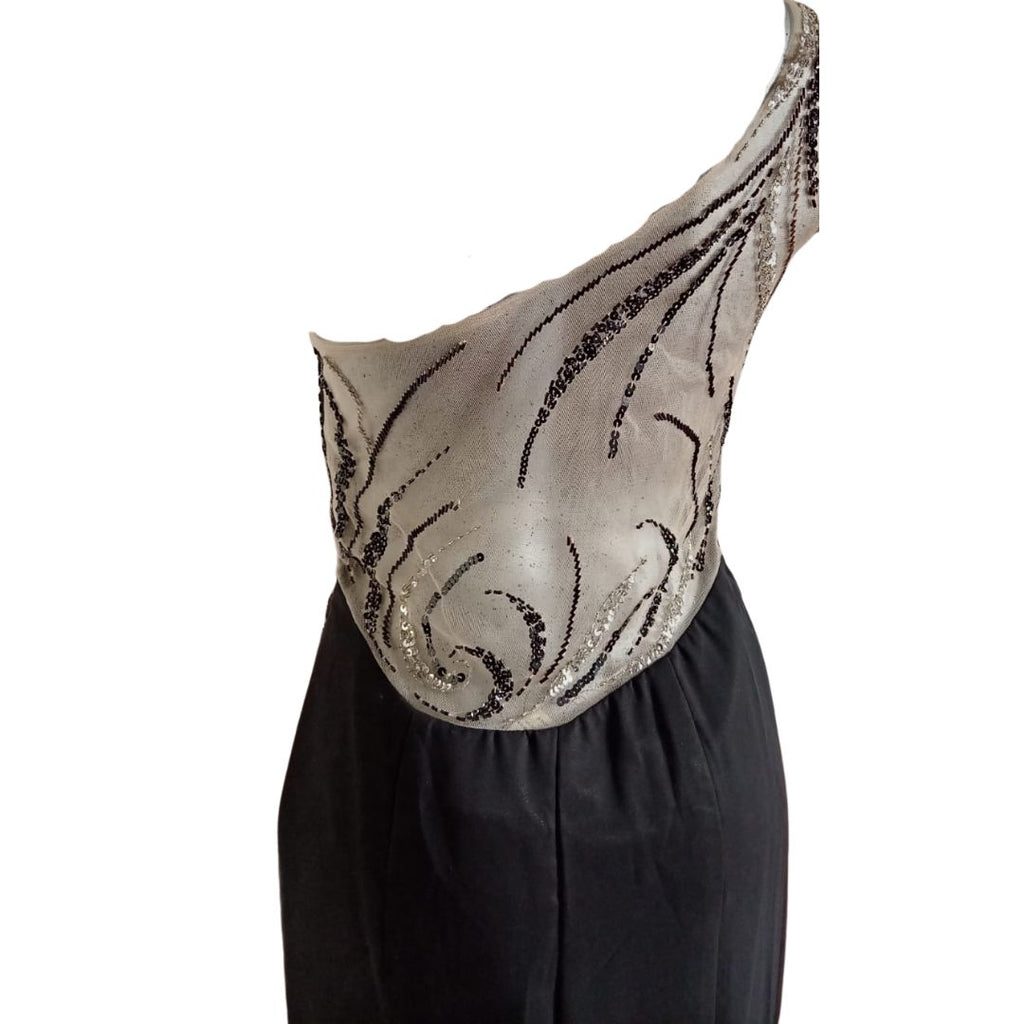 Vestido de fiesta negro con lentejuelas