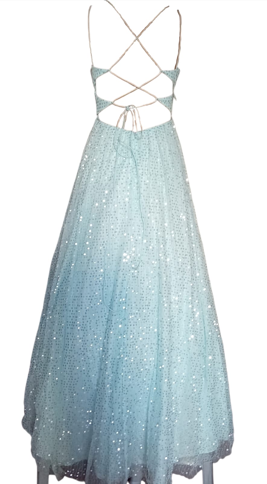 Vestido Azul Cielo de Lentejuelas – Alta Gama | Talla Chica